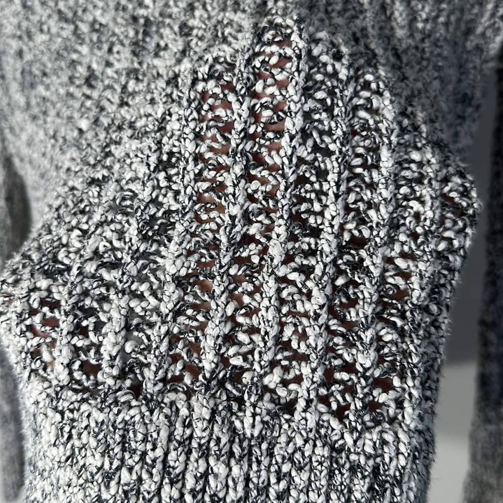Ann Taylor Marled women Sweater Long Sleeve Black White Knit Pullover Size XS - Picture 4 of 10